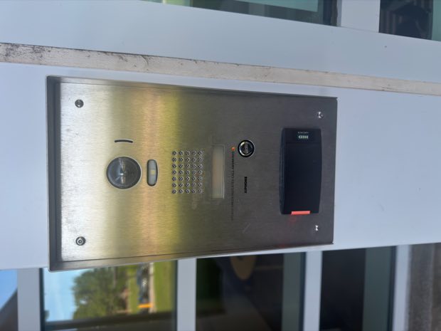 Video intercom entry panel with camera and call button