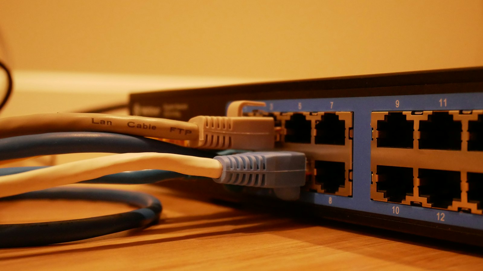 Structured network cabling terminated into a patch panel